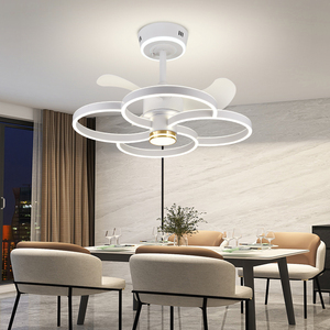 餐厅风扇吊灯现代简约创意隐形个性餐桌吊扇灯北欧风卧室风扇灯具