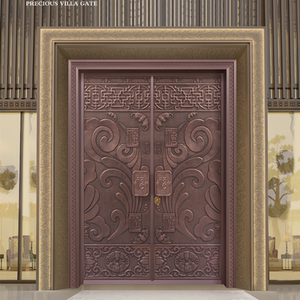进户大门现代艺术洛阳紫铜黄铜双开豪华铜艺别墅广东中山厂家直供