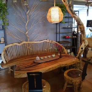 茶室实木原生态简约个性组合茶桌椅客厅民宿家具创意艺术茶几桌子