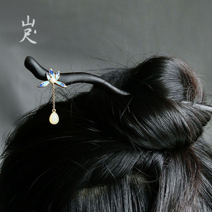 芝兰丨天然和田玉发簪兰花发饰玉石簪子古风日常头饰汉服束发钗子