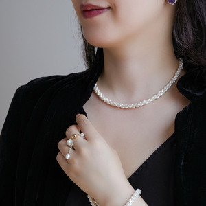 无同设计 【织】多股编织珍项链 复古米型珍珠原创设计 新中式国