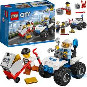乐高lego城市 警察抓小偷 警车沙滩车逮捕 儿童拼装积木玩具60135