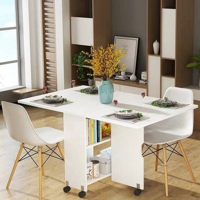 厨房折叠台面折叠餐桌家用小户型餐桌椅组合简约多用可伸缩移动.