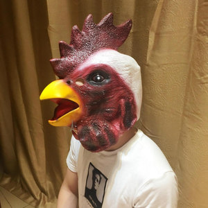公鸡面具头套动物头套面具酒吧搞笑演出道具新款公鸡直播创意道具