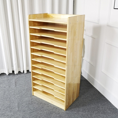 幼儿园实木画纸柜画室4k开卡纸收纳架美术室a3a4画纸材料收纳柜00