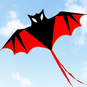 潍坊新款风筝红蝙蝠黑蝙蝠长尾儿童卡通易飞小型小孩易飞好飞