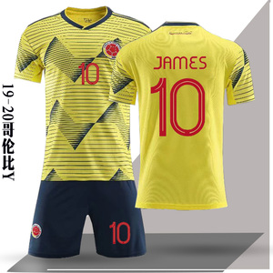 哥伦比亚足球服美洲杯主场国家队10号j罗球衣比赛训练队服可定制