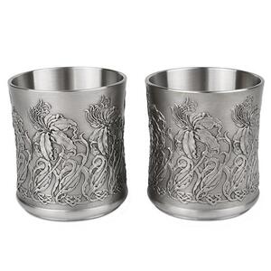 大马锡tumasek马来西亚锡器 水杯对杯盖杯 典雅礼物 高档锡制商务
