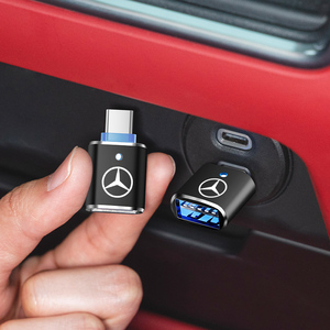 奔驰新c级glc260e300l车载充电器转接头typec转usb接口手机数据线