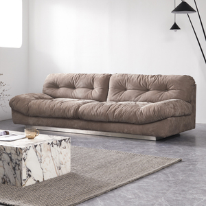 意大利baxter云朵沙发磨砂皮直排设计师现代客厅小户型全真皮沙发