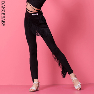 dancebaby拉丁舞裙裤子半身流苏舞裤长裤国标舞练习表演裤das394