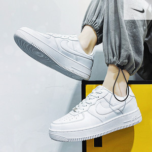 耐克aj夏季厚底男鞋情侣空军一号小白鞋板鞋纯白低帮白鞋女运动鞋