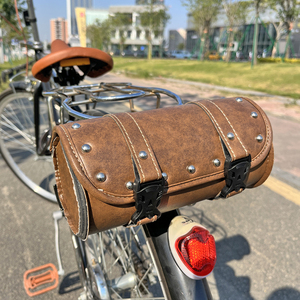 复古自行车单车山地车凤凰飞鸽通用尾架包后挂包座包装饰皮革包包