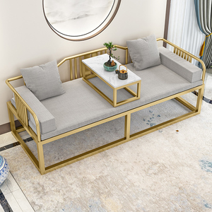 轻奢罗汉床新中式简约现代家用小户型双人沙发民宿禅意贵妃椅床榻