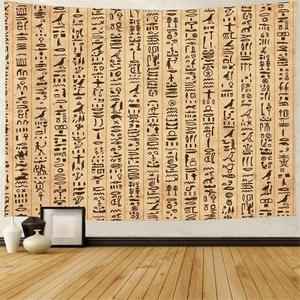 古埃及文字挂布背景布大尺寸装饰墙布挂毯复古埃及卧室床头布桌布