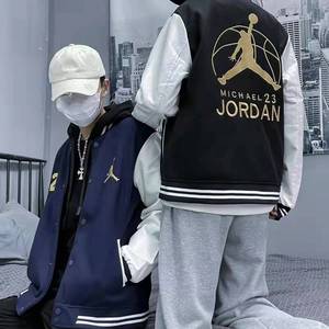 aj飞人夹克男士情侣外套春秋季潮流宽松上衣服乔丹刺绣棒球服外衣