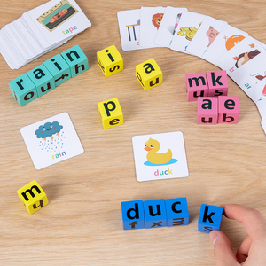 幼儿童拼单词游戏26个英文字母积木玩具益智幼儿园玩教具亲子互动