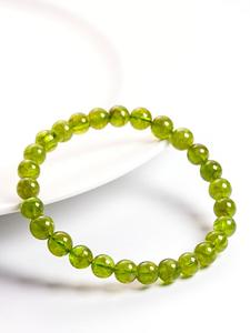 天然巴西绿橄榄石水晶手链女转运手串送女友生日礼物