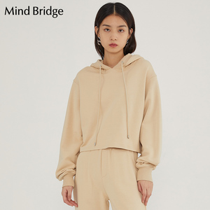 mindbridge百家好宽松连帽卫衣女2021冬季新款休闲上衣潮mvts920d