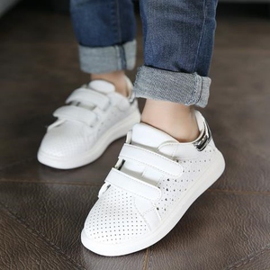 儿童透气纯白色运动鞋男童女童休闲白色板鞋小童学生上学鞋白鞋