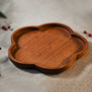 清泉茶铺-160【木制家用托盘中式桃花大木盘创意茶盘点心餐盘】