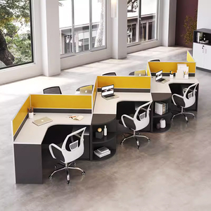 创意职员办公桌S型办公室工位桌椅组合3/4/5/6单人位员工屏风卡座