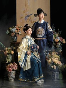 孕妇新款明代汉服拍照中式传统套装影楼情侣主题古典明制摄影服装