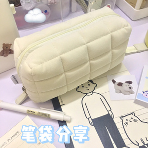 日本kokuyo国誉笔袋枕枕包海盐治愈蓝色可站立式男孩女学生日系文具盒