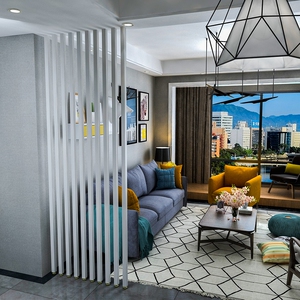 免打孔屏风实木隔断墙壁竖条立柱原木木条装饰客厅玄关北欧办公室