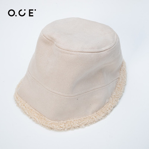 OCE双面戴毛绒渔夫帽子百搭水桶帽显脸小盆帽前长后短