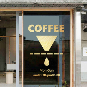 营业时间玻璃贴镂空英文字母咖啡店馆厅创意个性防撞橱窗贴纸门贴