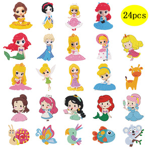 卡通公主钻石贴画满钻新款随意贴儿童幼儿园小手工diy女孩男玩具
