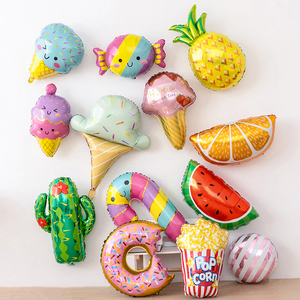 水果蛋糕气球布置儿童周岁生日成人派对装饰甜甜圈水果冰淇淋气球