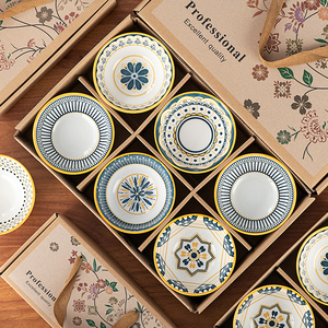 日式创意家用碗筷套装青花瓷碗礼盒装送礼陶瓷餐具赠品活动礼品碗