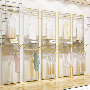 万坚金色服装店背板墙展示架挂衣服架子店铺装饰墙板上墙壁挂组合