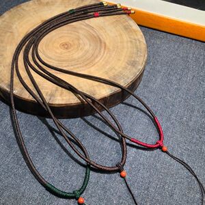 手工精编"九乘金刚结"和田玉翡翠蜜蜡绿佛牌唐卡可调节吊坠挂绳