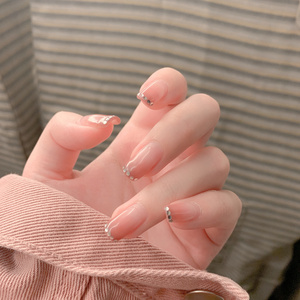 假指甲贴片光疗成品 果冻粉渐变法式欧美 穿戴新娘甲孕妇甲片美甲