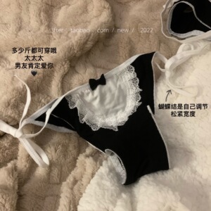 萝莉女仆|买给女友穿哦～欲系绑带内裤日本女朋友感低腰内裤女