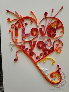 爱心永恒i love you衍纸画立体创意情人节礼物手工作业生日礼品a4