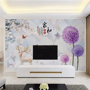 16d电视背景墙壁纸现代简约10d立体壁画客厅影视墙装饰8d北欧墙布