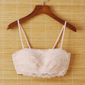 无钢圈文胸抹胸半杯胸罩防走光聚拢挂脖内衣蕾丝露肩660282露背