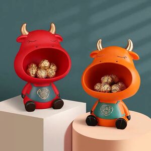 招财猫牛摆件钥匙收纳牛气冲天吉祥物客厅装饰品乔迁结婚新年礼物