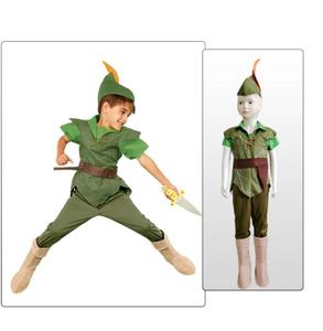 小男孩万圣节表演服装绿精灵小飞侠彼得潘派对套装 Peter Pan cos