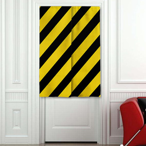 包邮off工业风黑黄横条门帘家居卧室店铺工作室试衣间门帘布定制