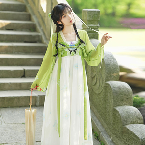 改良古装汉服女仙气中国风飘逸古风民国风汉元素连衣裙唐装长裙夏