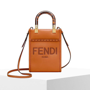 fendi/芬迪 女包sunshine tote包 字母徽标光面皮托特包 8bs051