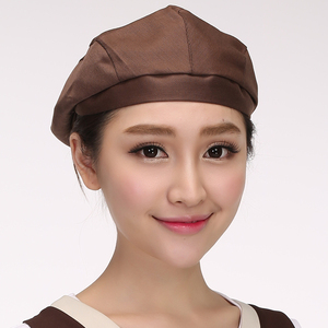 服务员帽子 酒店贝雷帽男女鸭舌帽快餐厅工作帽餐饮 厨房厨师帽