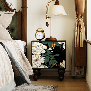法式轻奢卧室家居储存实木床头柜家用复古靠墙小型置物边柜茶几