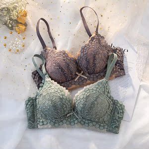 羽诗芬文胸法式复古内衣裤女小胸平胸显大聚拢调整型上托性感蕾丝