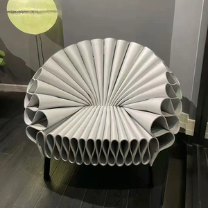 设计师单人沙发艺术座椅孔雀开屏椅创意道具休闲扇形椅花瓣椅异形